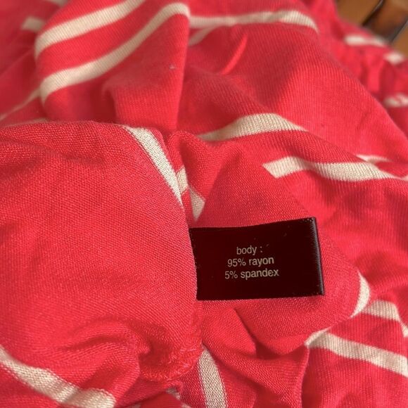 The Limited Slouch Scoop Neck Coral Striped Top Shirt Oversized Boho Size Small - Picture 6 of 6